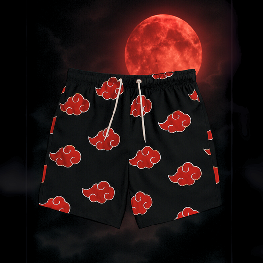 Anime-Inspired Cloud Print Swim Trunks for Beach Days