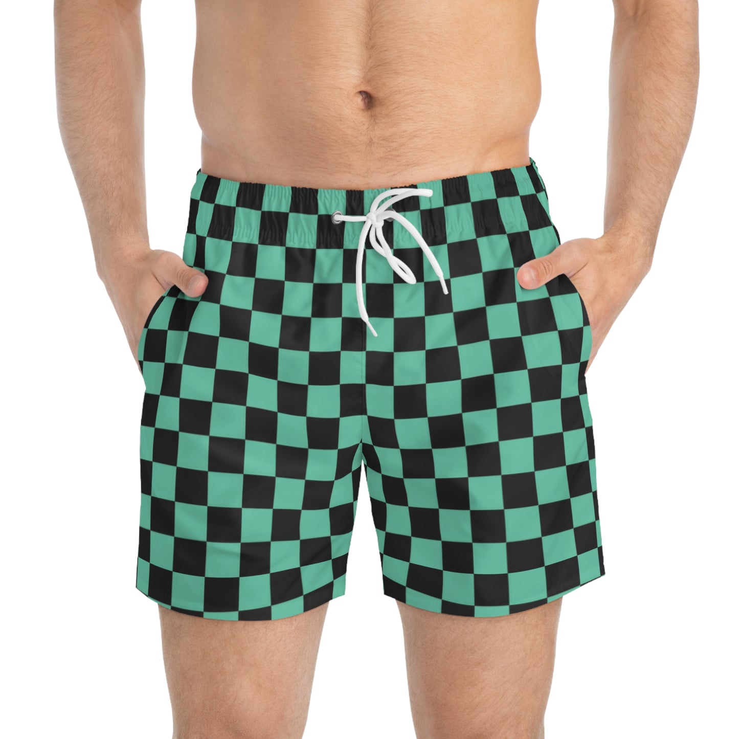 Demon Slayer Checkered Swim Shorts