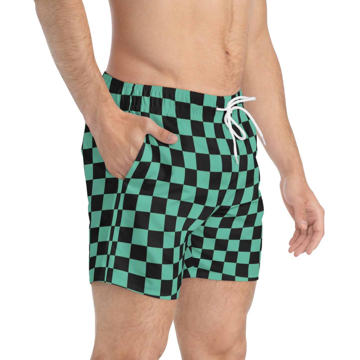 Demon Slayer Checkered Swim Shorts